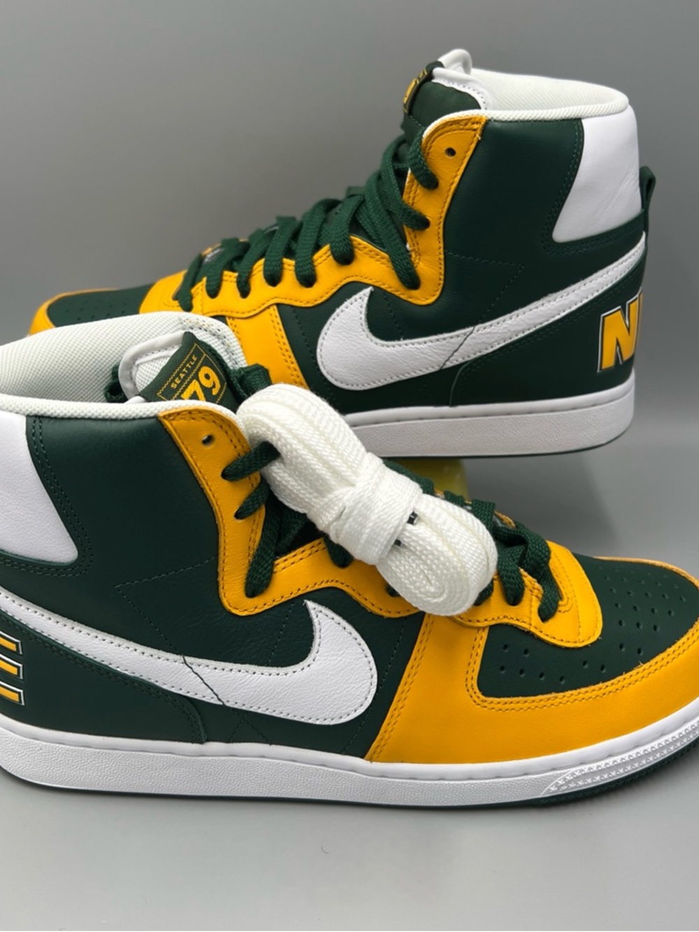 Nike Terminator High Seattle Supersonics Del Sol Shoes, Men's Sz 8.5, FN4442-300